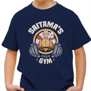 T-shirt enfant geek - Saitama’s gym - Couleur Bleu Nuit - Taille 4 ans