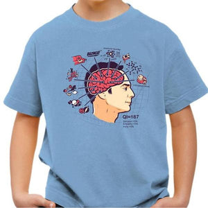T-shirt enfant geek - Sheldon's Brain - Couleur Ciel - Taille 4 ans