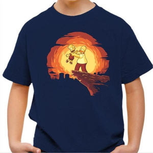 T-shirt enfant geek - Simpson King - Couleur Bleu Nuit - Taille 4 ans