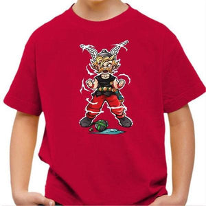 T-shirt enfant geek - Super Gaulois ! - Couleur Rouge Vif - Taille 4 ans