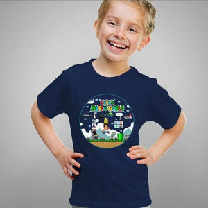 T-shirt enfant geek - Super Marcus World - Couleur Bleu Nuit - Taille 4 ans