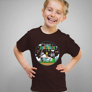 T-shirt enfant geek - Super Marcus World - Couleur Chocolat - Taille 4 ans