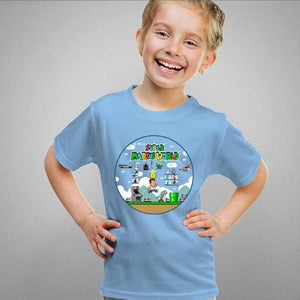 T-shirt enfant geek - Super Marcus World - Couleur Ciel - Taille 4 ans