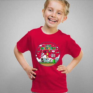 T-shirt enfant geek - Super Marcus World - Couleur Rouge Vif - Taille 4 ans