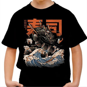 T-shirt enfant geek - Sushi dragon - Couleur Noir - Taille 4 ans