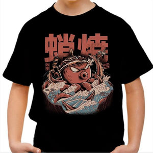 T-shirt enfant geek - Takoyaki attack - Couleur Noir - Taille 4 ans