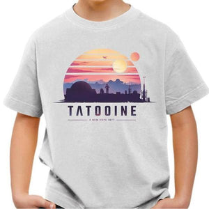 T-shirt enfant geek - Tatooine - Couleur Blanc - Taille 4 ans