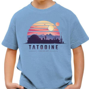 T-shirt enfant geek - Tatooine - Couleur Ciel - Taille 4 ans