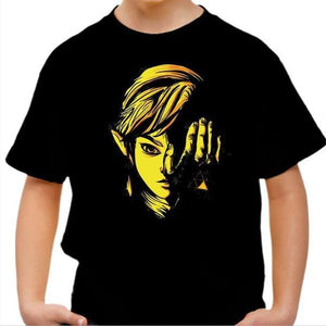 T-shirt enfant geek - Triforce of Courage - Couleur Noir - Taille 4 ans