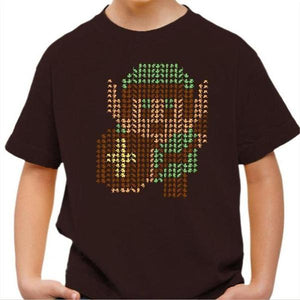 T-shirt enfant geek - Un Link en cache un autre - Couleur Chocolat - Taille 4 ans