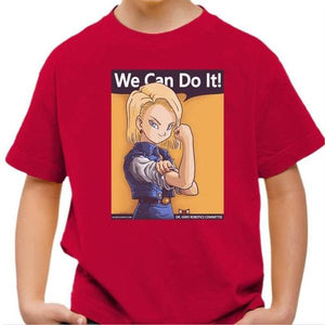 T-shirt enfant geek - We can do it - Couleur Rouge Vif - Taille 4 ans