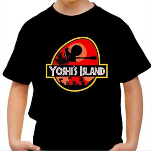T-shirt enfant geek - Yoshi's Island - Couleur Noir - Taille 4 ans