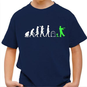 T-shirt enfant geek - Zombie - Couleur Bleu Nuit - Taille 4 ans