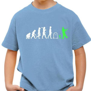 T-shirt enfant geek - Zombie - Couleur Ciel - Taille 4 ans