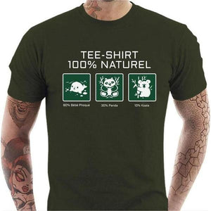 T-shirt geek homme - 100% naturel - Couleur Army - Taille S