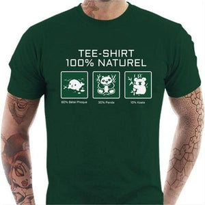 T-shirt geek homme - 100% naturel - Couleur Vert Bouteille - Taille S