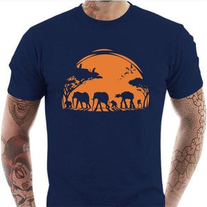T-shirt geek homme - Africa Wars - Couleur Bleu Nuit - Taille S
