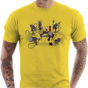 T-shirt geek homme - Alien Party - Couleur Jaune - Taille S