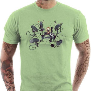 T-shirt geek homme - Alien Party - Couleur Tilleul - Taille S