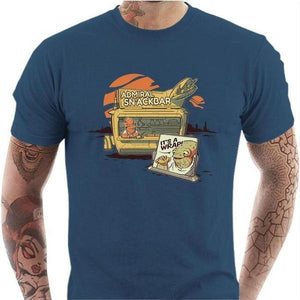 T-shirt geek homme - Amiral Snackbar - Couleur Bleu Gris - Taille S