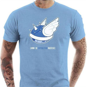 T-shirt geek homme - Arme de distraction massive - Couleur Ciel - Taille S