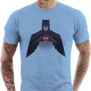 T-shirt geek homme - Batman Love - Couleur Ciel - Taille S