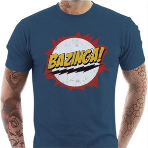 T-shirt geek homme - Bazinga - Couleur Bleu Gris - Taille S