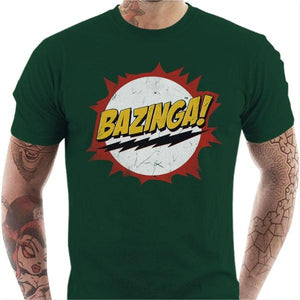 T-shirt geek homme - Bazinga - Couleur Vert Bouteille - Taille S