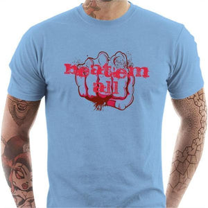 T-shirt geek homme - Beat'em all - Couleur Ciel - Taille S