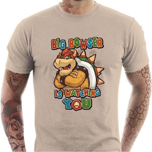 T-shirt geek homme - Big Bowser - Couleur Sable - Taille S