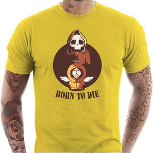 T-shirt geek homme - Born To Die - Couleur Jaune - Taille S
