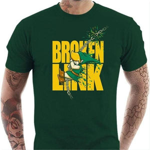 T-shirt geek homme - Broken Link - Couleur Army - Taille S