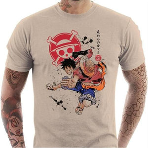 T-shirt geek homme - Captain Luffy - Couleur Sable - Taille S