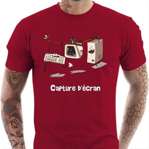 T-shirt geek homme - Capture d'écran - Couleur Rouge Tango - Taille S