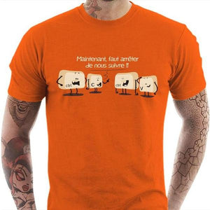 T-shirt geek homme - Ctrl C et Ctrl V - Couleur Orange - Taille S