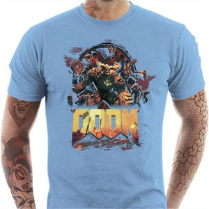 T-shirt geek homme - DOOM New Generation - Couleur Ciel - Taille S