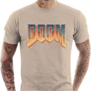 T-shirt geek homme - DOOM Old School - Couleur Sable - Taille S