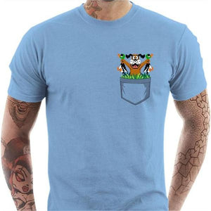 T-shirt geek homme - Dog Hunter - Couleur Ciel - Taille S