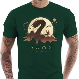 T-shirt geek homme - Dune - Ver des Sables - Couleur Vert Bouteille - Taille S
