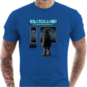 T-shirt geek homme - Epilation Laser - Couleur Bleu Royal - Taille S