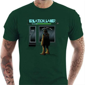 T-shirt geek homme - Epilation Laser - Couleur Vert Bouteille - Taille S