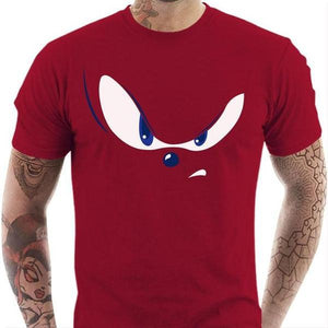 T-shirt geek homme - Eyes of the Sonic - Couleur Rouge Tango - Taille S
