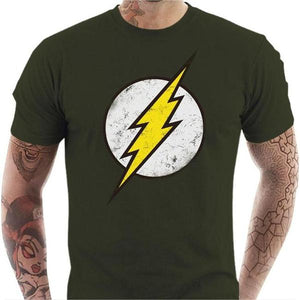 T-shirt geek homme - Flash - Couleur Army - Taille S