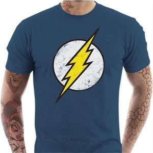 T-shirt geek homme - Flash - Couleur Bleu Gris - Taille S