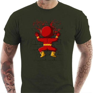 T-shirt geek homme - Flash Crash - Couleur Army - Taille S
