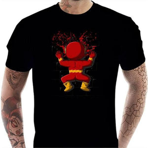 T-shirt geek homme - Flash Crash - Couleur Noir - Taille S