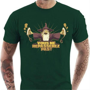 T-shirt geek homme - Furious Gandalf - Couleur Vert Bouteille - Taille S
