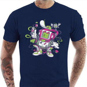T-shirt geek homme - Game Boy Old School - Couleur Bleu Nuit - Taille S