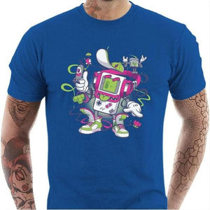 T-shirt geek homme - Game Boy Old School - Couleur Bleu Royal - Taille S