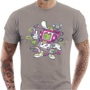 T-shirt geek homme - Game Boy Old School - Couleur Gris Clair - Taille S